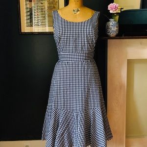 Perfect! J Crew gingham tea length dress size 12.
